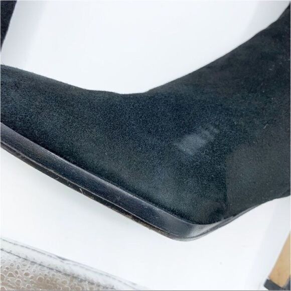 Cole Haan Nike Air Aliya Black Suede Knee-high Heeled Boots w/3 Button Detail - Picture 10 of 14